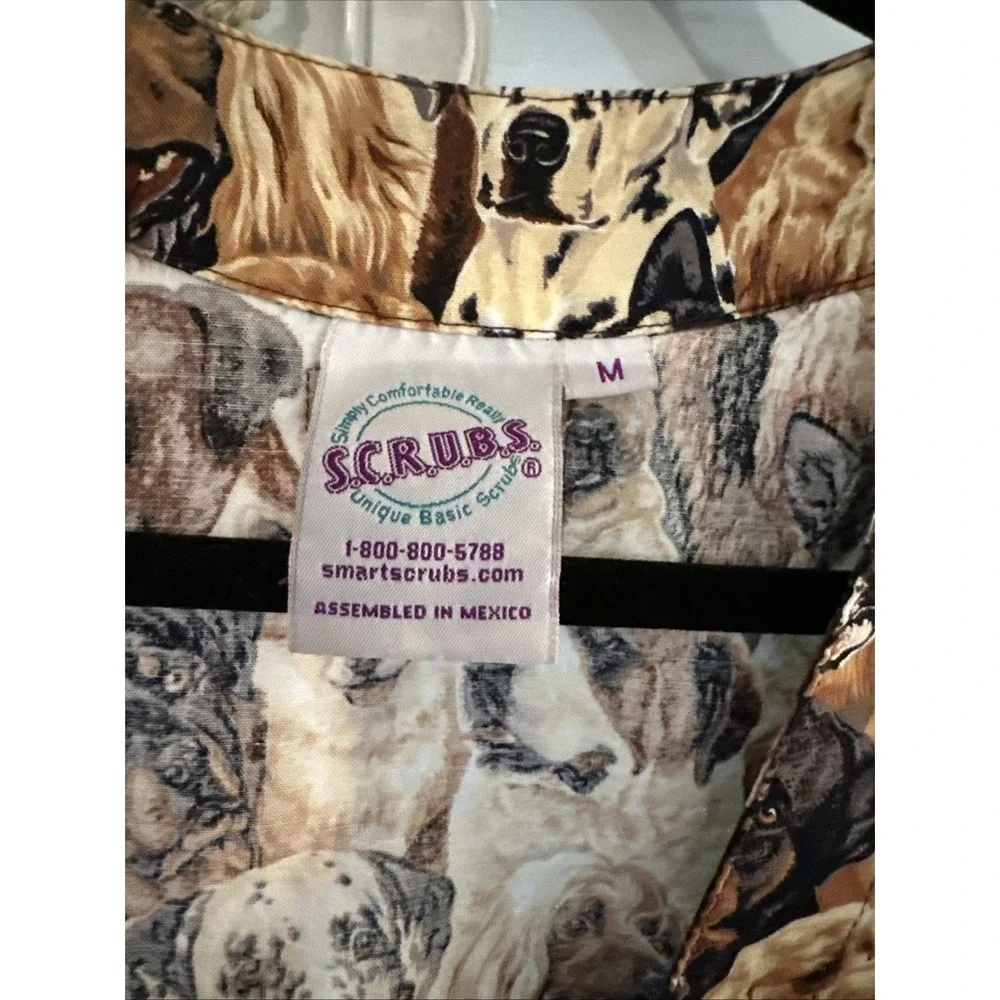 Scrubs Uniform Golden Retriever Collie Shar-pei Do YBeagle Dog Vet  Top Sz M